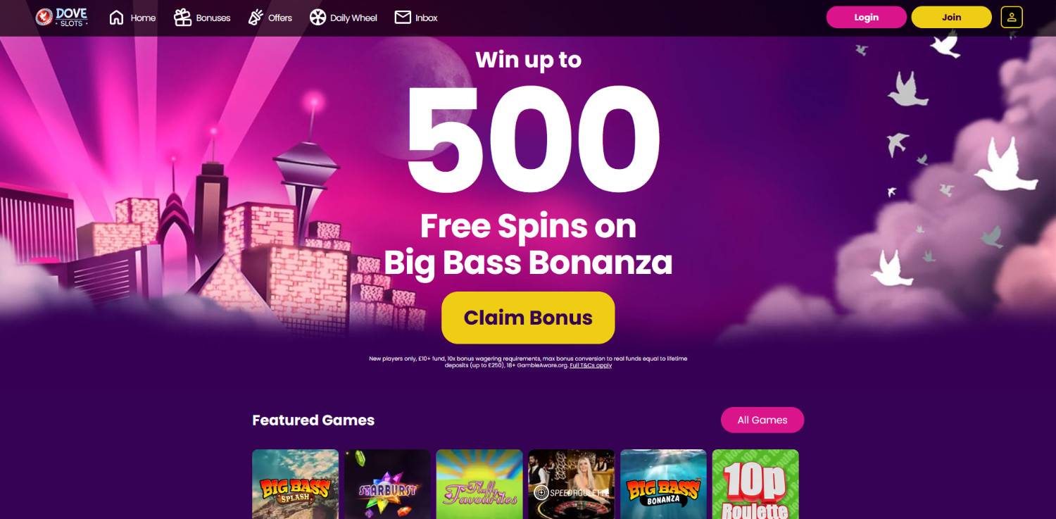 dove slots casino homepage