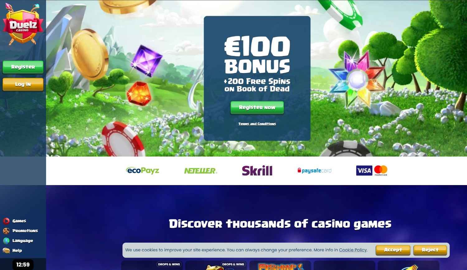 duelz-casino-homepage