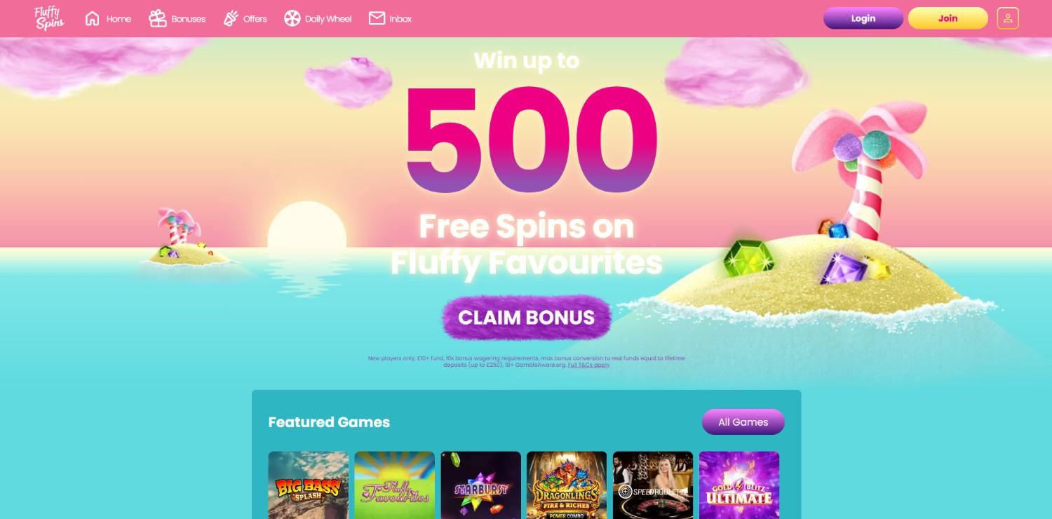fluffy spins homepage