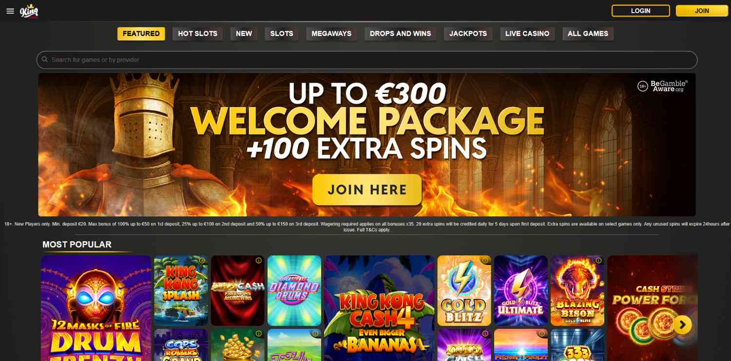 king-casino-homepage