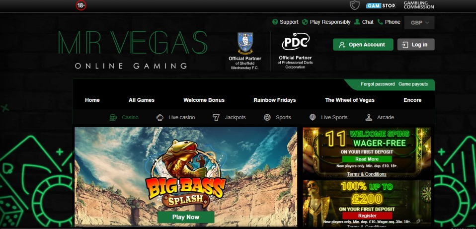 mr vegas homepage