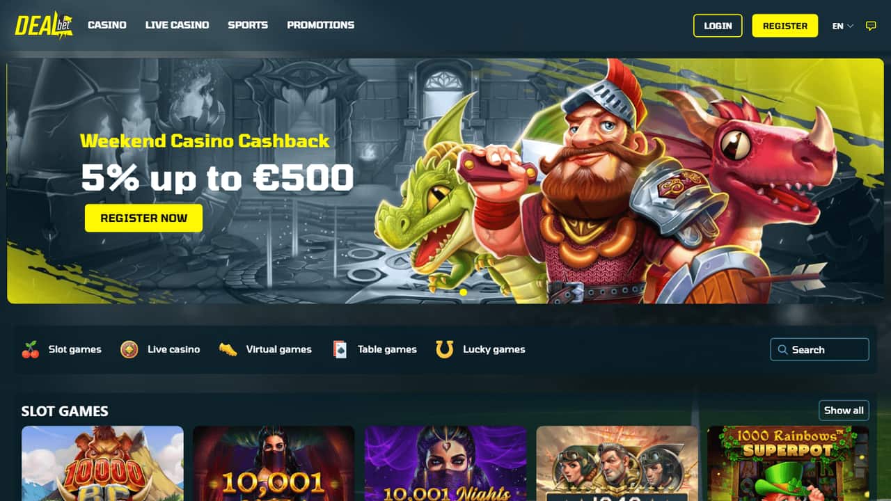 Deal Bet homepage
