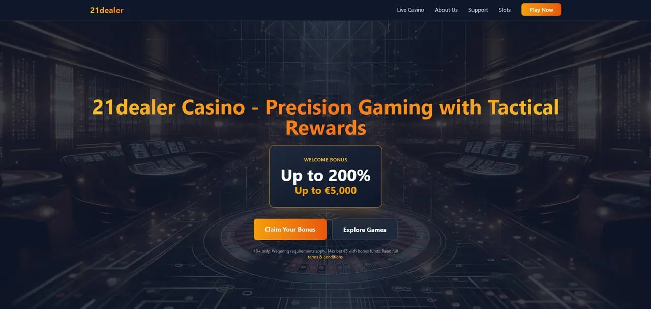 21Dealer casino homepage