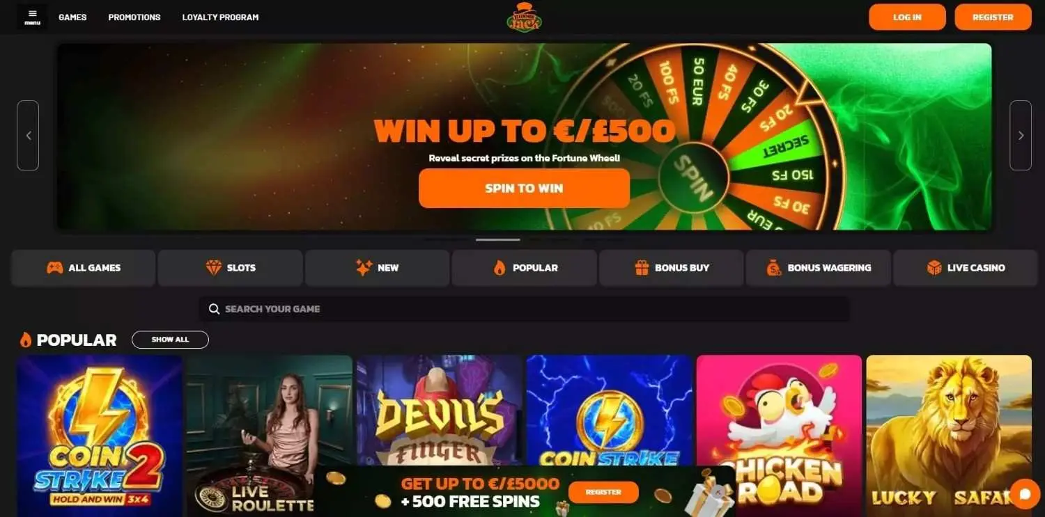 HiddenJack casino homepage