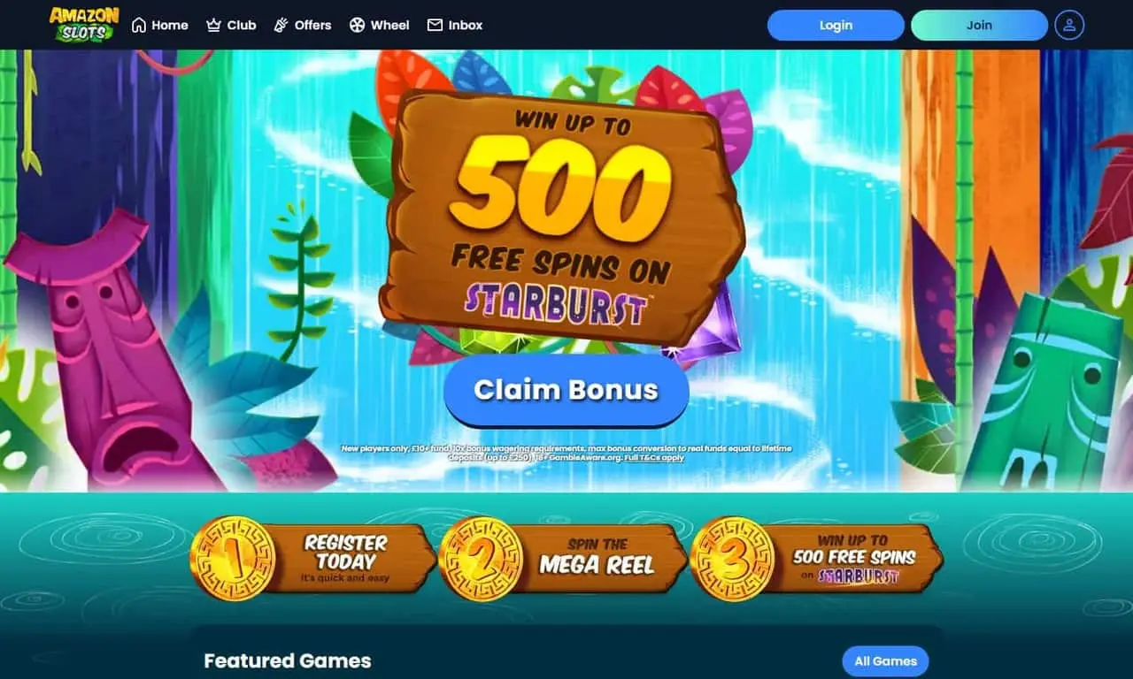 Amazon Slots homepage