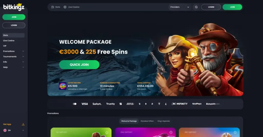 Bitkingz homepage