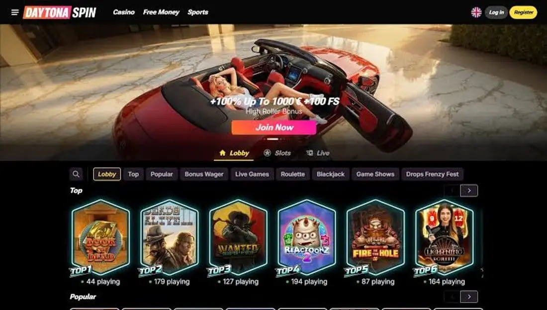 Daytona Spin homepage