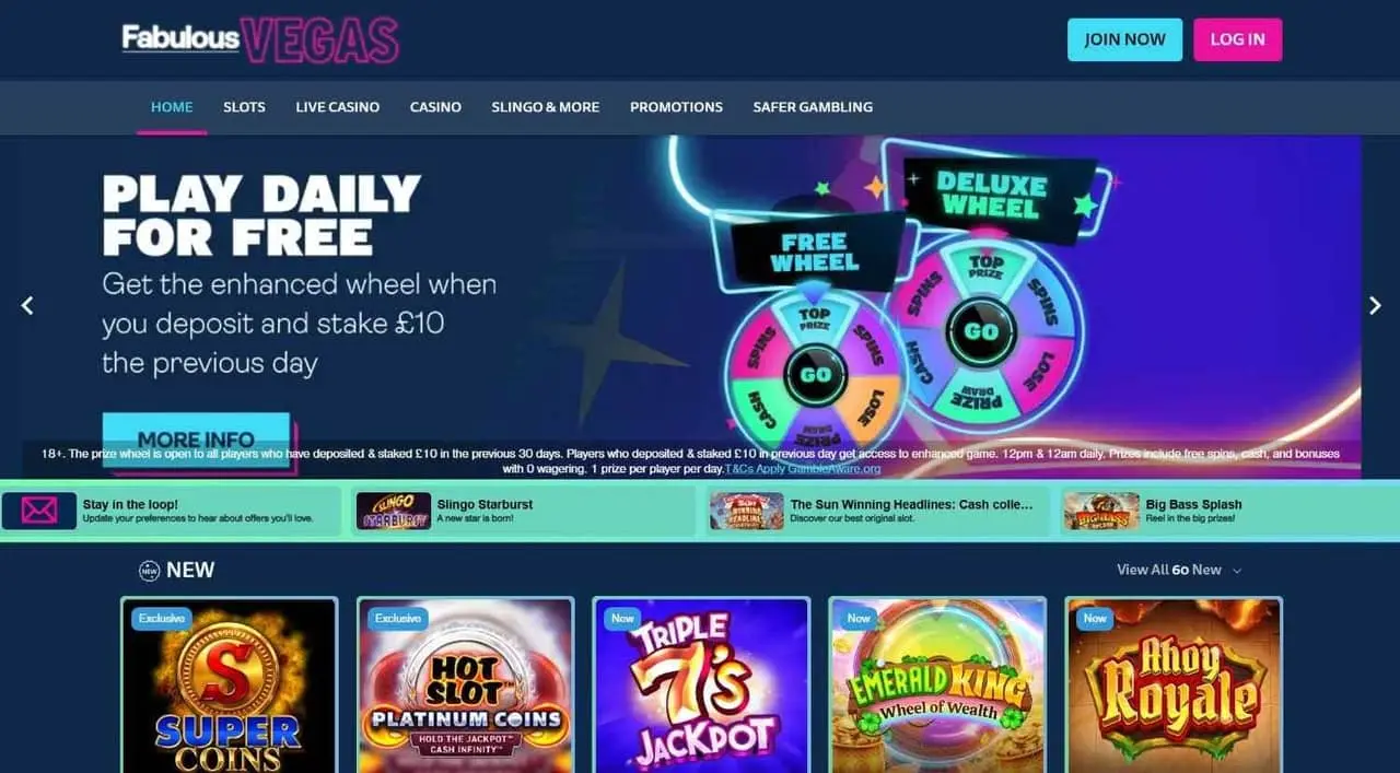 Fabulous Vegas homepage