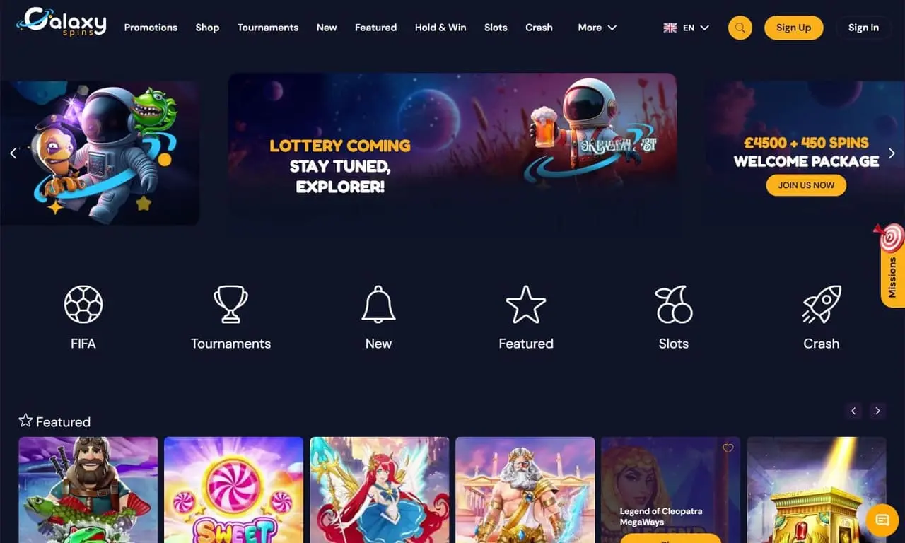 Galaxy Spins homepage