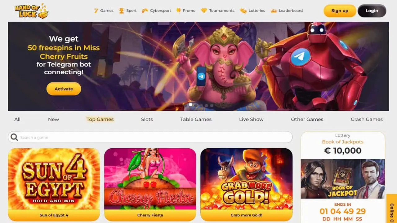 Hand of Luck homepage