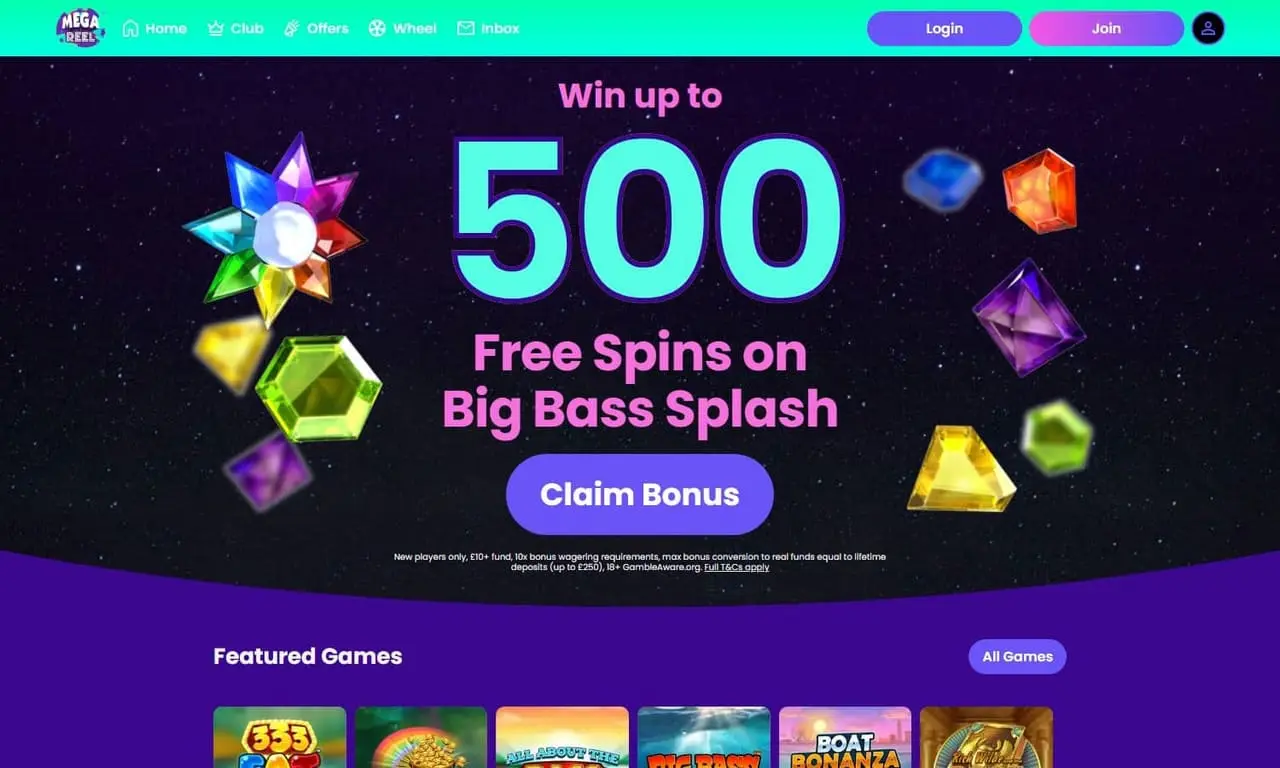 Mega Reel homepage