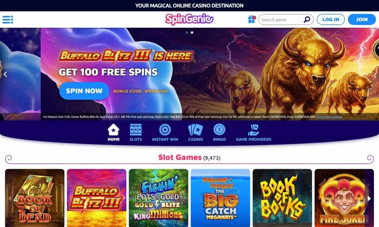 Spin Genie homepage