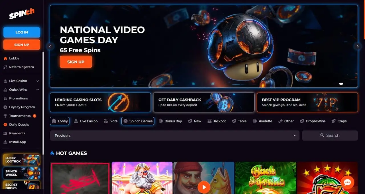 Spinch homepage