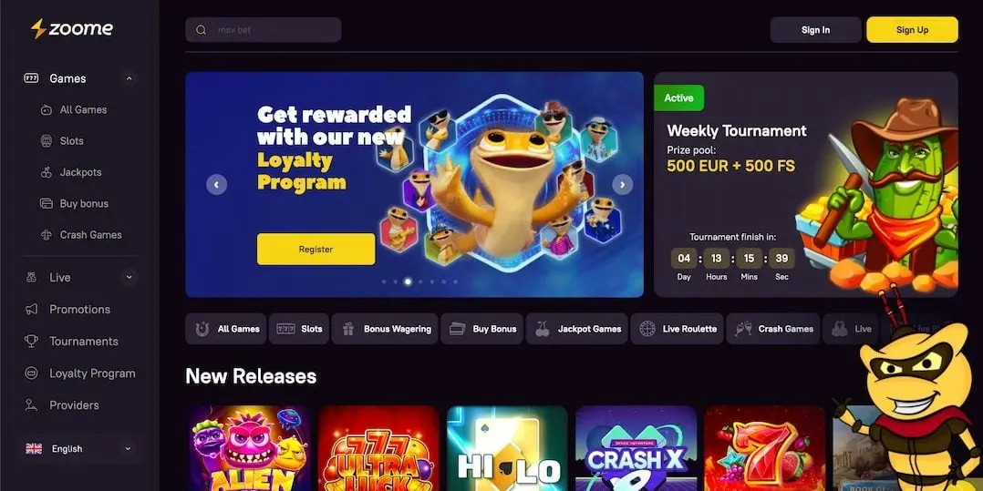 Zoome homepage