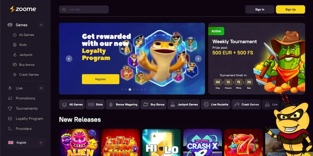 Zoome homepage