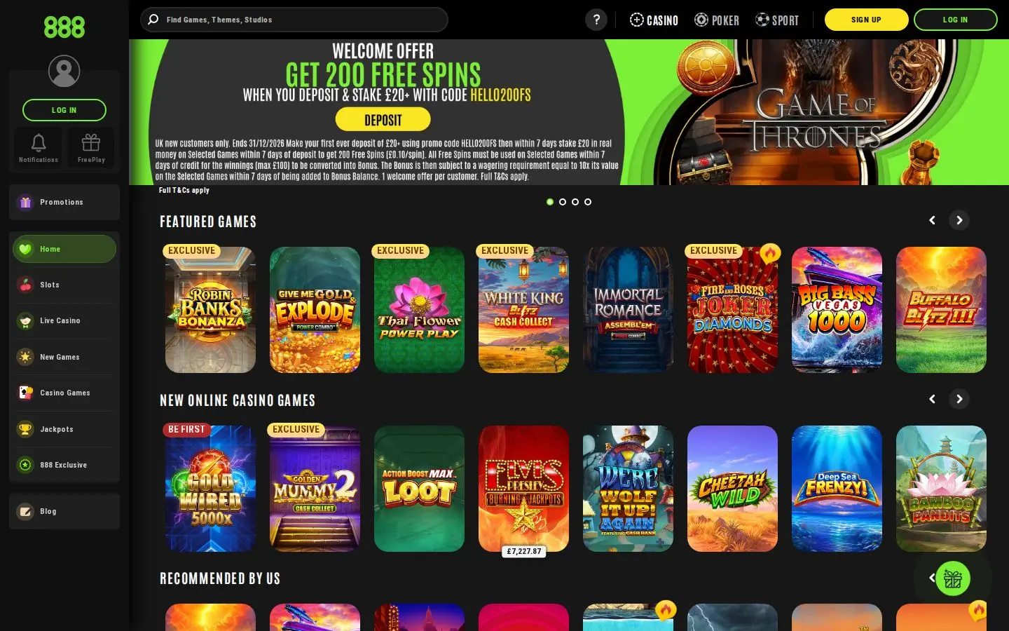 888casino homepage